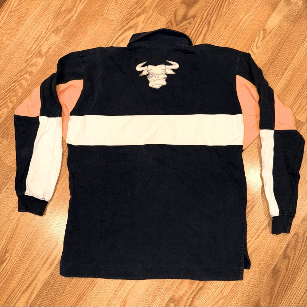 Eden Park Navy Gold Cream Long Sleeve Jersey Bulls Rugby Shirt size M - Picture 2 of 7